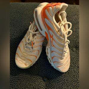 Nike White Sneakers with Orange Accent